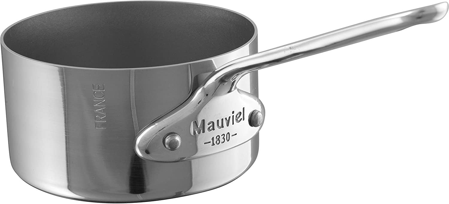 Mauviel Stainless Steel Mini Sauce Pan with Pour Spout, 2 Inch