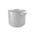thumbnail image 1 of Mauviel M'Urban 3 Tri-Ply Brushed Stainless Steel Stockpot With Lid, And Cast Stainless Steel Handles, 9.7-qt, 1 of 4