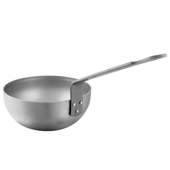 Mauviel M'cook Stainless Steel 11 Inch Curved Splayed Saute Pan with Lid