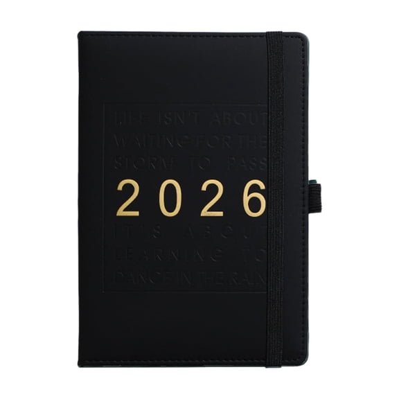 Mauxuk 2025-2026 Daily Planner, Hourly Schedule Management Notebook, 304 Pages with Ribbon Bookmark and Elastic Pen Slot for Efficient Time Management