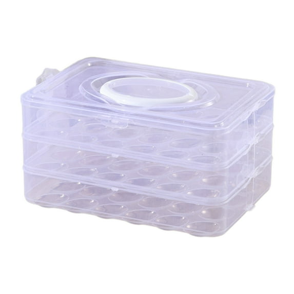 Mauxuk 3 Layer Stackable Eggs Holder with Lid - Clear Plastic Fridge Organizer for 72 Eggs, Space Saving Storage Container