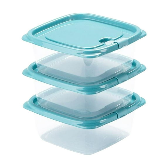 Mauxuk 3-Pack Clear Plastic Food Storage Containers with Locking Lids - Stackable, Leakproof, BPA-Free for Leftovers, Snacks, Meal Prep - 16oz Kitchen Essentials