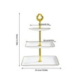 thumbnail image 1 of Mauxuk 3-Tier Cupcake Stand Plastic Dessert Tray Tower for Tea Party Wedding Shower, 16-18 Cupcakes, Easy Clean, Golden Metal, White, 1 of 5