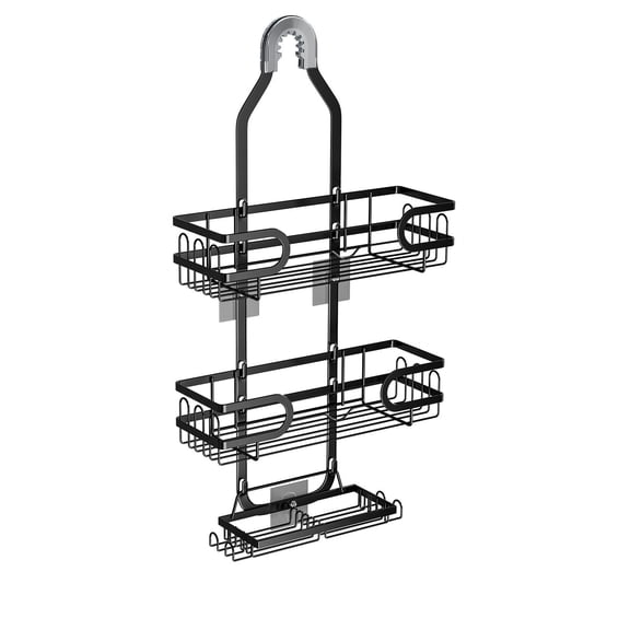 Mauxuk 3 Tier Shower Organizer Hanging Rack with Soap Holder - Stainless Steel Bathroom Storage Shelf for Shampoo, Conditioner(24.4 x 12.2 x 4.72 Inches)