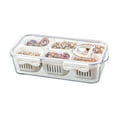thumbnail image 1 of Mauxuk 6-Compartment Airtight Food Storage Container, Plastic Fresh Vegetable Organizer, Keep Ginger Garlic Onions Crisp, White, 1 of 6