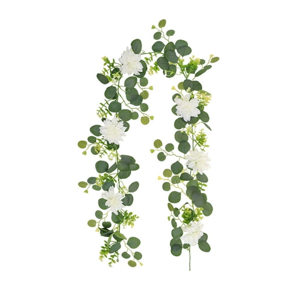 Mauxuk Artificial Rattan Garland - Realistic Plastic Vine Decor for Home & Wedding - 70.87in Faux Greenery - Durable & Low Maintenance