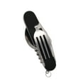 thumbnail image 1 of Mauxuk Camping Utensil Set Multifunctional Knife Fork Spoon Stainless Steel Foldable 6-in-1 Tools Bottle Opener Lightweight Durable Length 10.2 In, 1 of 5
