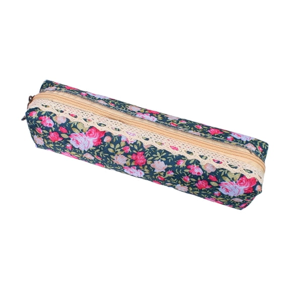 Mauxuk Canvas Pen Pouch - Multi Compartment Pencil Bag, Large Capacity, Blue, 7.28x1.97 Inches, Lightweight