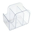 thumbnail image 1 of Mauxuk Clear Acrylic Pen Holder Organizer with 3 Compartments & Phone Slot, Multi-Purpose Storage Box, 5 x 4.3 x 2.8 Inches, 1 of 6