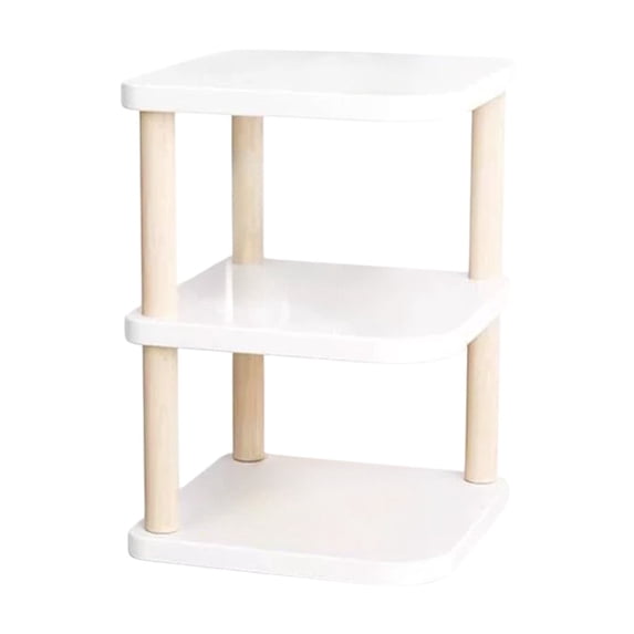 Mauxuk Corner Shelf Double Storage Wooden Desktop Organizer Multi Compartment Office Shelf for Books Decor Home 11x11x17.6in
