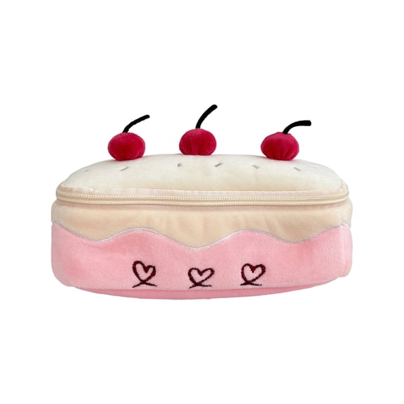 Mauxuk Cute Cake Pencil Bag, Large Capacity Cosmetic & Stationery Organizer, Portable Cloth Pouch for Office & Study, Lightweight, 7.87x3.94 Inches