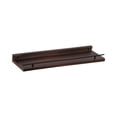 thumbnail image 1 of Mauxuk Floating Wall Shelf for Bathroom Kitchen - Wooden Storage Rack with Towel Hanger & Projector Stand - Modular Design - 33lb Load - Brown, 1 of 6