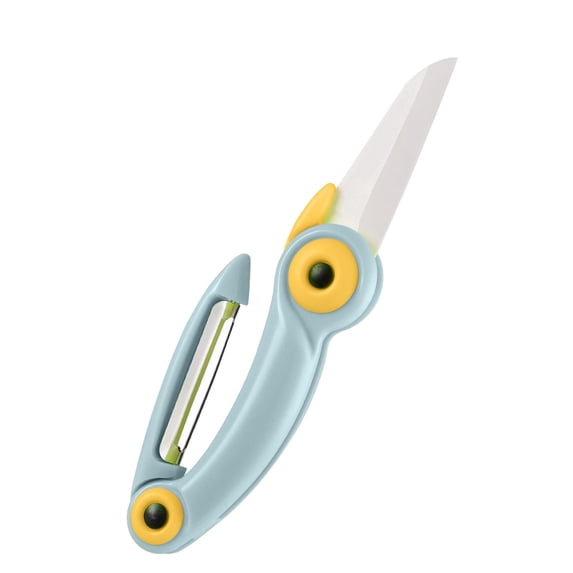 Mauxuk Foldable Ceramic Knife for Kitchen, Sharp Non-Porous Blade for Peeling & Slicing, Compact Folding Design, Lightweight & Durable, Ideal for Travel & Small Spaces