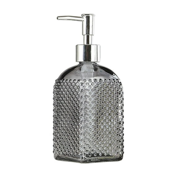Mauxuk Glass Soap Dispenser Bottle Refillable for Bathroom Kitchen - Elegant Blue Glass Pump for Shampoo, Lotion, Body Wash - Leak-Proof, Space-Saving (7.68x2.95 Inches)