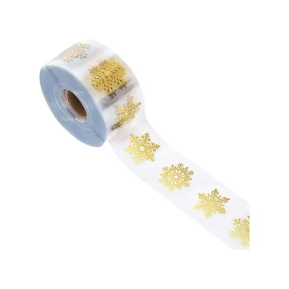 Mauxuk Gold Foil Snowflake Stickers - 500pcs Self Adhesive Christmas Labels for Gift Wrapping, DIY Crafts (2x2 Inches)