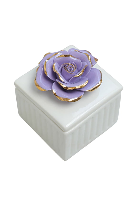 Hand-painted Ceramic Jewelry Box Organizer - Decorative Storage Jar with Starfish & Sailboat Design, Perfect for Wedding Gifts(3.15in x 3.15in x 3.15in, 0.51lb)