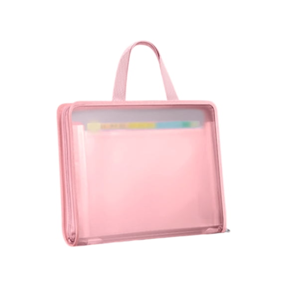 Mauxuk Large Capacity Transparent File Bag - Waterproof Organza Document Holder with Locking Clips, 14.09x11.61 Inches, Holds 400 Sheets for Office Travel Business Presentations