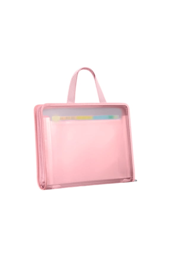 Large Capacity Transparent File Bag - Waterproof Organza Document Holder with Locking Clips, 14.09x11.61 Inches, Holds 400 Sheets for Office Travel Business Presentations