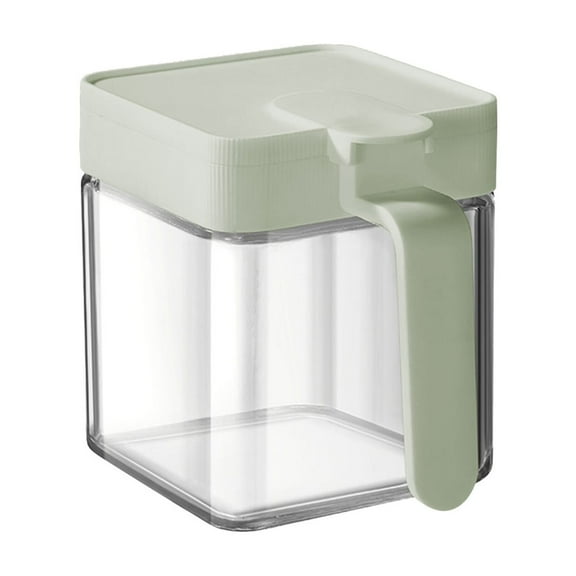 Mauxuk Leak-Proof Glass Seasoning Jar with Sealed Lid - Transparent Spice Container for Kitchen, BBQ, Travel - 3.94x3.94x3.15in, Fresh & Damp-Proof Storage, High-Temp Resistant