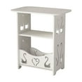 thumbnail image 1 of Mauxuk Mini Bedside Table - Lightweight PVC, Compact Storage, Sturdy Legs, Space-Saving, Easy to Move, White, 1 of 6