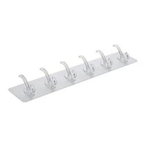 Mauxuk Non-Marking Adhesive Hooks 6-Pack Strong PVC Easy Install Reusable Home Decor Bathroom Kitchen Organizer