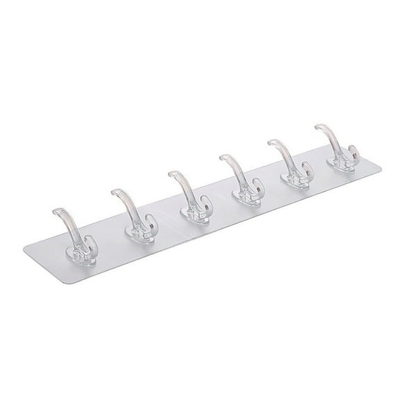 Mauxuk Non-Marking Adhesive Hooks 6-Pack Strong PVC Easy Install Reusable Home Decor Bathroom Kitchen Organizer