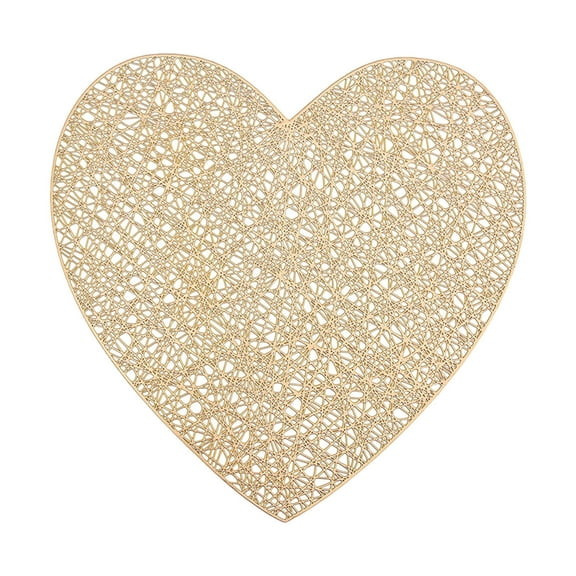 Mauxuk Non-Slip Heat Insulating Dinner Mat - PVC Hollow Placemat, Reversible & Foldable, Waterproof, Linen Texture, Protects Table, Easy Clean, 14.96x14.96 Inches