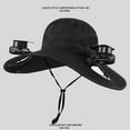 thumbnail image 1 of Mauxuk Outdoor Sun Hat with 2 Solar Fans for Men & Women, UPF 50+ Wide Brim Bucket Fishing Hat, Built-in Cooling Fan for Beach, Hiking, Gardening（Black）, 1 of 5