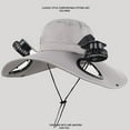 thumbnail image 1 of Mauxuk Outdoor Sun Hat with 2 Solar Fans for Men & Women, UPF 52+ Wide Brim Bucket Fishing Hat, Built-in Cooling Fan for Beach, Hiking, Gardening（Gray）, 1 of 5