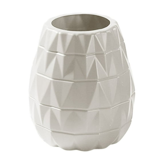Mauxuk Plastic Vase for Flowers - Elegant Glazed Decorative Vase for Living Room, TV Cabinet, or Bedroom - Durable & Lightweight (5.9x4.3in)