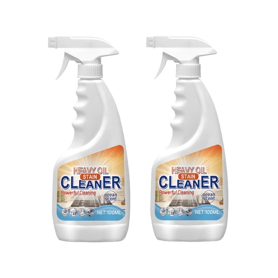 Mauxuk Powerful Foaming Degreaser & All-Purpose Cleaner - Heavy Duty Kitchen Stain Remover, Multi-Surface Spray, Floors - Fast-Acting 5-Minute Formula - 3.4 fl oz x 2 Pack