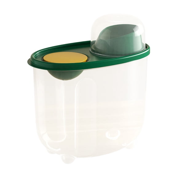 Mauxuk Premium Airtight Food Storage Container - Large 7.87x7.48x4.33in Plastic Rice Bucket with Locking Lid for Flour, Pasta, Coffee, Beans - Stackable Pantry Organizer, Clear Design