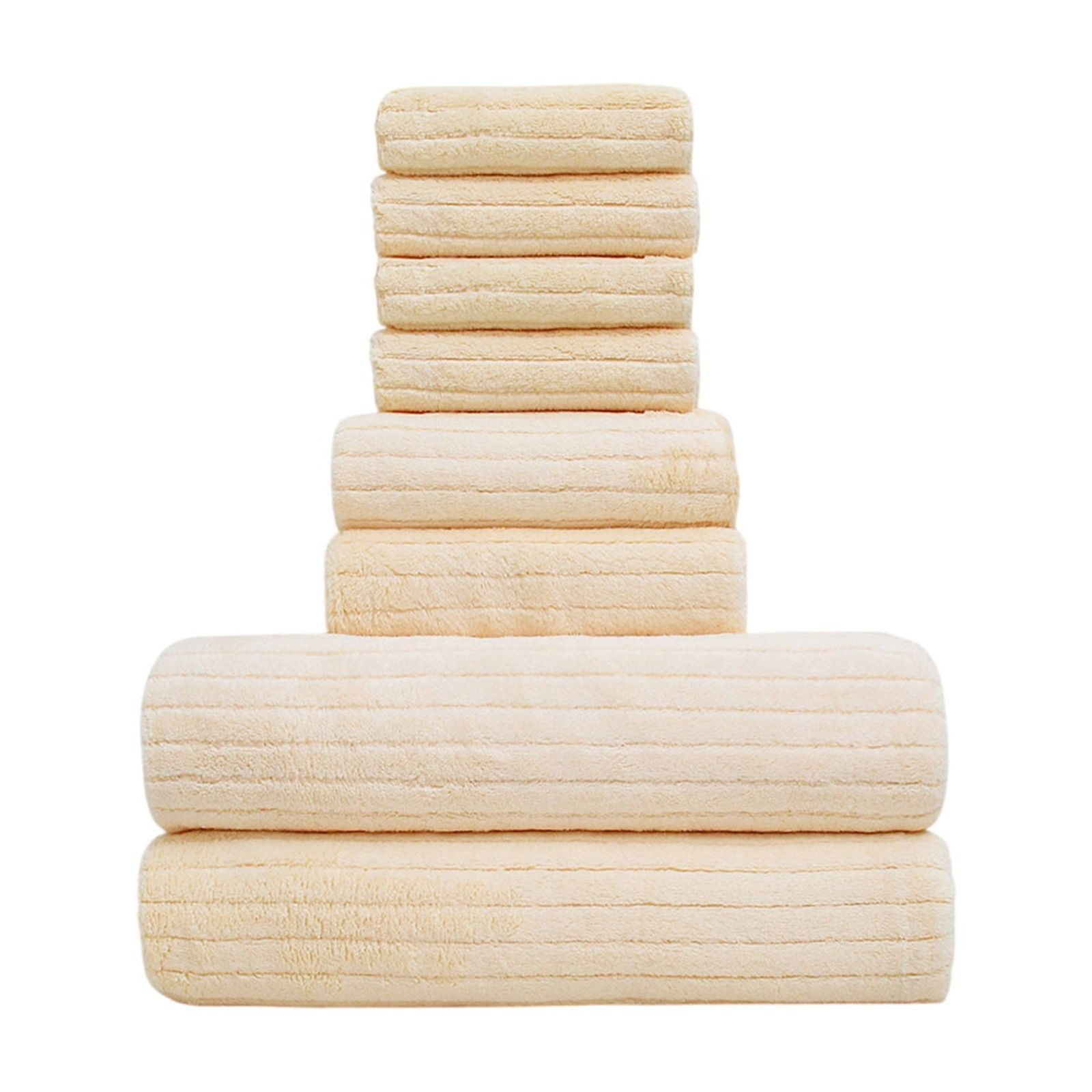 Mauxuk Premium Soft Bath Towel Set - 8-Piece Luxury Velvet Towels, Ultra Absorbent & Quick-Dry, Reinforced Stitching, Includes 4 Square Towels, 2 Bath Towels, 2 Washcloths