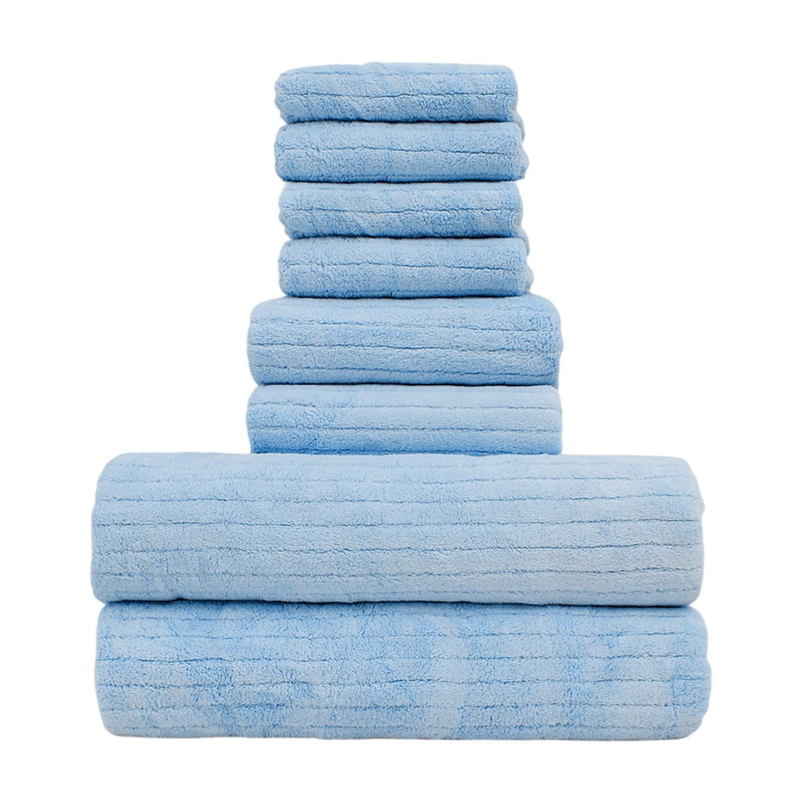 Mauxuk Premium Soft Bath Towel Set - 8-Piece Luxury Velvet Towels, Ultra Absorbent & Quick-Dry, Reinforced Stitching, Includes 4 Square Towels, 2 Bath Towels, 2 Washcloths