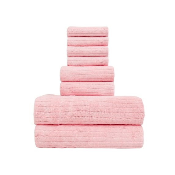 Mauxuk Premium Soft Bath Towel Set - 8-Piece Luxury Velvet Towels, Ultra Absorbent & Quick-Dry, Reinforced Stitching, Includes 4 Square Towels, 2 Bath Towels, 2 Washcloths