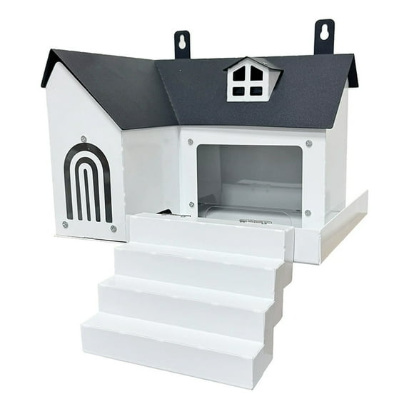 Mauxuk Premium Squirrel Feeder - Durable Iron Outdoor Garden Feeder, Large Capacity, No Assembly, Attracts Wildlife, Yard Decor, 9.84x7.48x7.08in, 2.2lb