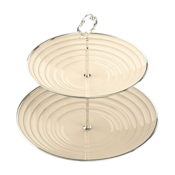 Mauxuk Premium Stackable Cake Stand - 3-Tier Detachable Serving Tray for Parties, Food-Grade Plastic Dessert Display with Drip Tray, 10.2x10.2x9.25in