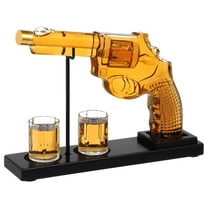 Mauxuk Premium Whiskey Decanter Set for Men - Handcrafted Lead-Free Glass with 2 Glasses & Stand - Gift for Husband, Father, Anniversary - 10.1 oz, Elegant Design