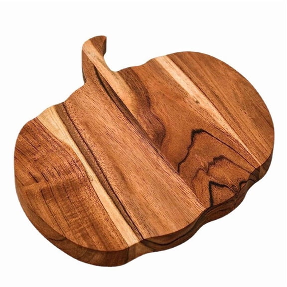 Mauxuk Pumpkin-Shaped Wooden Cutting Board - Durable Fruit & Bread Chopping Board, Kitchen Accessory, Unique Gift, 12 x 10 Inches