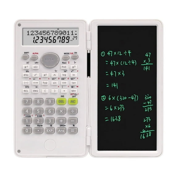 Mauxuk Scientific Calculator with Handwriting Tablet - 240 Functions, LCD Display, Portable Flip-Cover Design for Engineers & Professionals - Lightweight & Durable