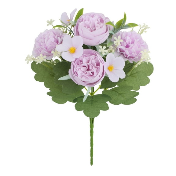 Mauxuk Simulated Peony Bouquets, Realistic Plastic Flowers for Wedding Decor, Holiday, Photography, 11.81x7.08, 0.079lb, Dusty-Toned White, Soft Purple, Pale Blue