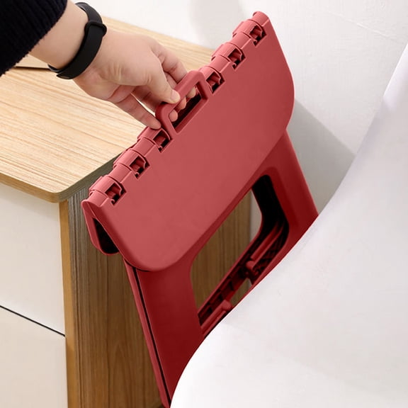 Mauxuk Space Saving Small Folding Stool for Home Office Outdoor, Lightweight Portable Design, Durable Plastic Construction, Compact Size for Easy Storage and Travel, Strong Load-Bearing Capacity