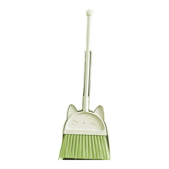Mauxuk Stainless Steel Broom & Dustpan Set, 3-Layer Bristles, 180° Rotatable, Space-Saving, Built-in Comb, 19.68 Inch