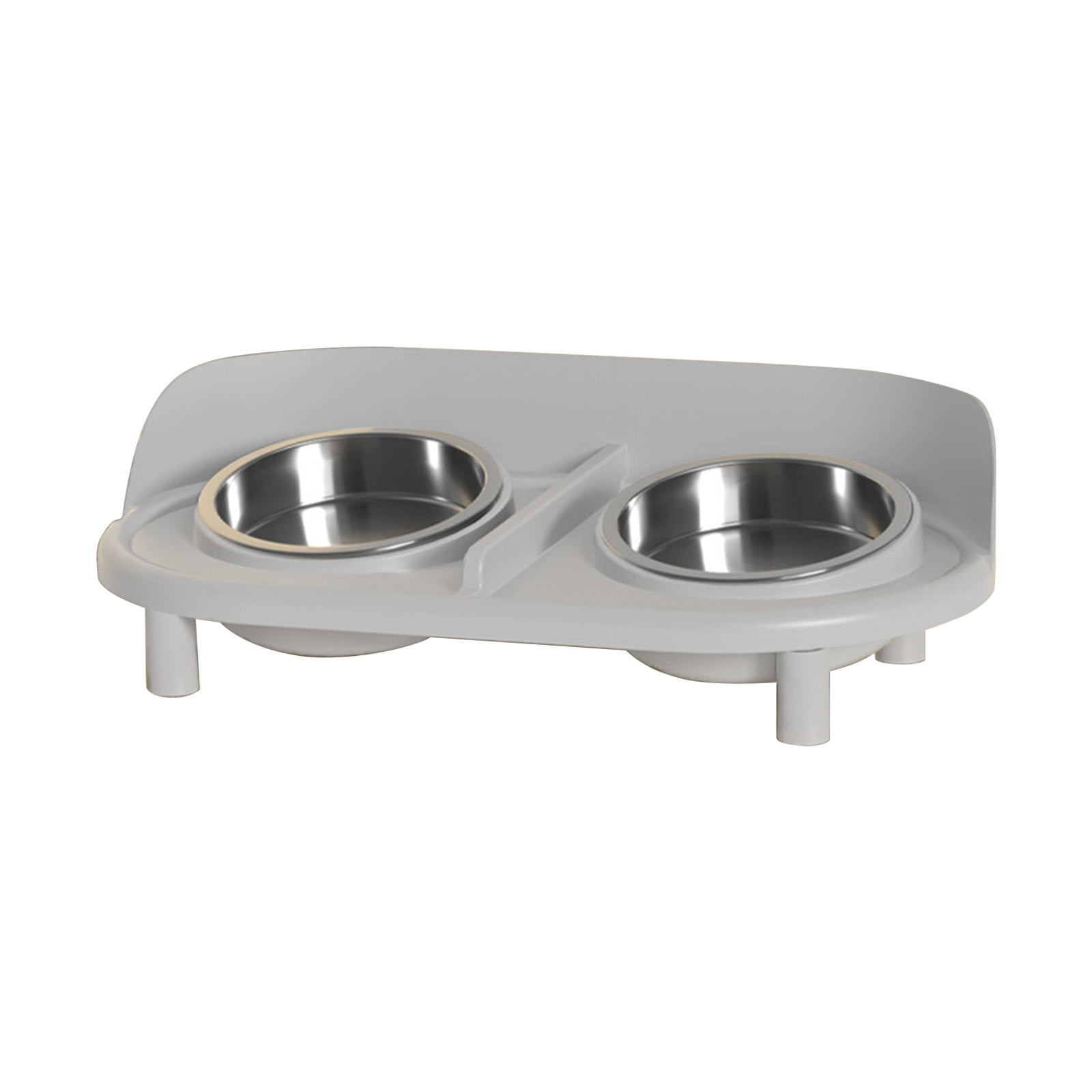 Mauxuk Stainless Steel Pet Bowl Set - Non-Slip Elevated Dog Cat Feeder, 2-in-1 Food & Water Bowls, Neck Support, Easy Clean, 15.74x8.66x4.33 Inches