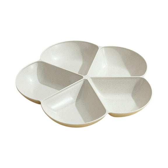 Mauxuk Sturdy Plastic Snack Tray Organizer with 6 Compartments - Lightweight Serving Platter for Parties, Weddings - Durable BPA-Free Tray for Fruits, Nuts, Candy - 9.45 x 9.45 Inches