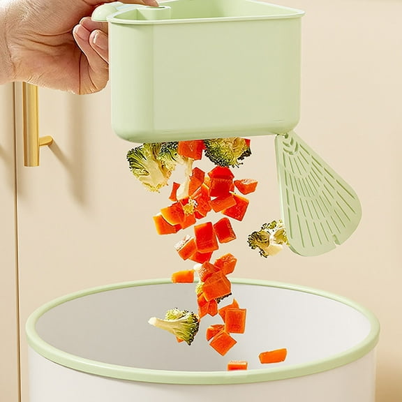 Mauxuk Suction Cup Sink Corner Rack Drain Basket Food Debris Trap Non-Clog Easy Clean Detachable Strainer Kitchen Organizer