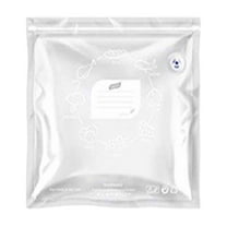 Mauxuk Vacuum Food Bags - 7Pcs Clear Plastic Storage Bags with Novel Pumping Port, Airtight Sealing for Freshness, Reusable, Freezer Safe & Microwave Friendly