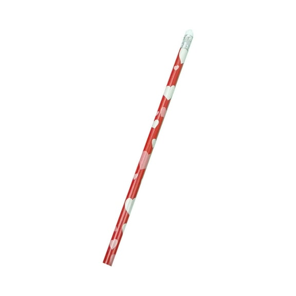 Mauxuk Valentines Day Pencils With Eraser - Heart Stripe Wood Pencils, Party Supplies, Carnival Prizes, Office Gifts, Assorted Colors, Novelty Writing Tools