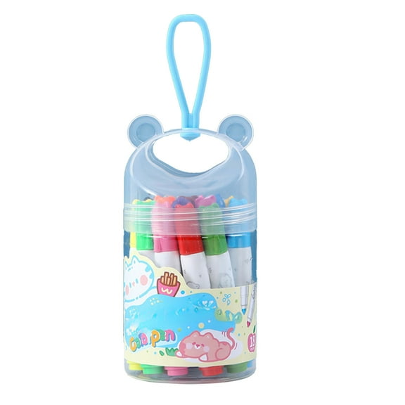 Mauxuk Washable Watercolor Pencils Set - 12 Vibrant Colors, Non-Toxic, Bear-Shaped Cap, Includes Organizer Box for Storage, Ideal for Drawing & Art (0.26 lb)