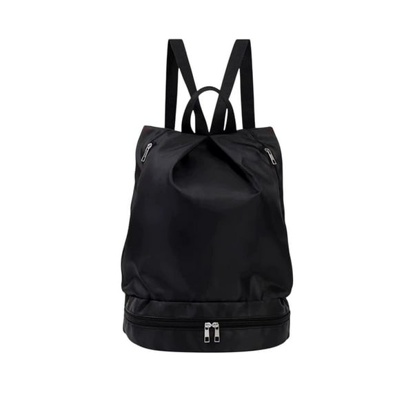 Mauxuk Waterproof Swimming Gym Backpack for Women & Men - Dry Wet Separate Sports Duffel with Trolley Sleeve, Lightweight Polyester for Beach, Yoga (Black/Pink/Blue)